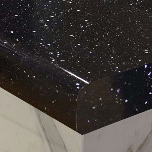 Black sparkle laminated - black,