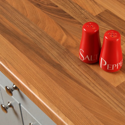 Walnut block laminate kitchen - walnut,
